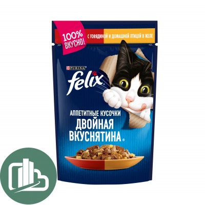 Felix аппетитные кусочки двойная вкусятина 85гр 1/26