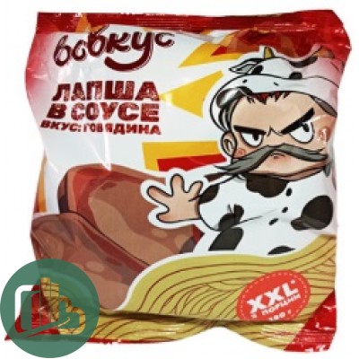 Вовкус Лапша в соусе вкус Говядина, 2порцииXXL, 180гр 1/24