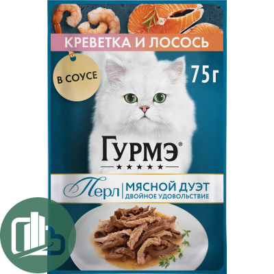 Корм для кошек ГУРМЭ 75гр Креветка и Лосось 1/26