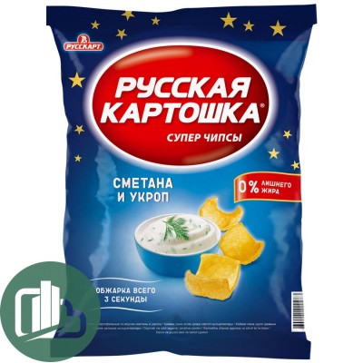 Русская картошка 140гр 1/9 Сметана укроп