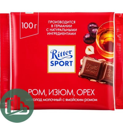 Ритер-спорт 226 100гр Изюм и орех 1/12