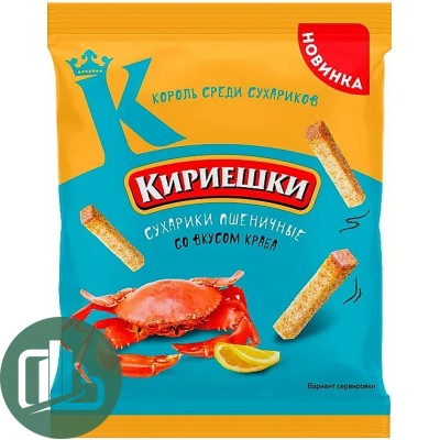 Яшкино Кириешки пшеничные Краб 100гр 1/25