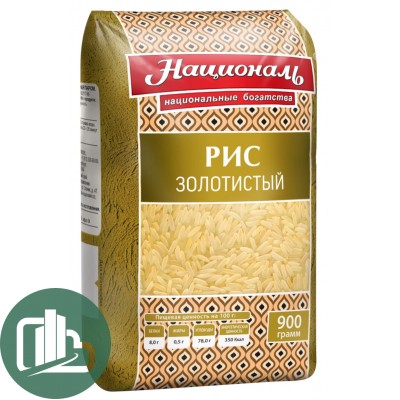 Националь Рис золотистый пропаренный 900гр 1/12