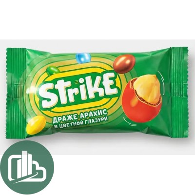 Яшкино STRIKE 40гр Драже Арахис в цветной глазури 1/20 (12)