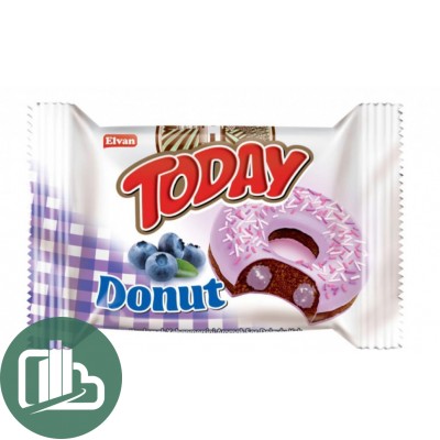 Пончики Today Донат с черничным кремом 40гр 1/24 (6)