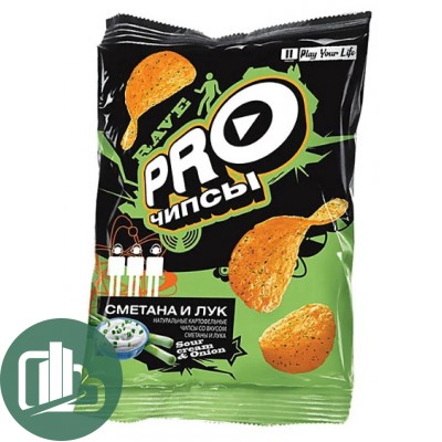 Чипсы PRO-чипсы 150гр со вкусом Сметаны и лука 1/9