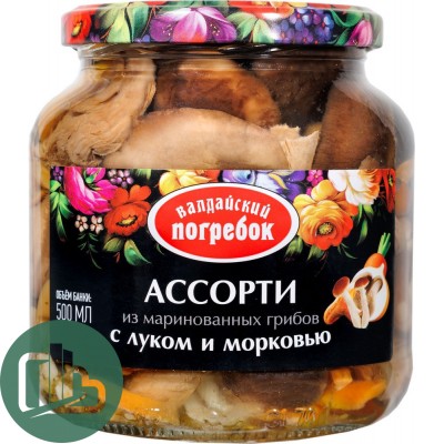 Валд Погр Грибы ассорти из Маринов грибов с луком и морковью 500мл  1/8