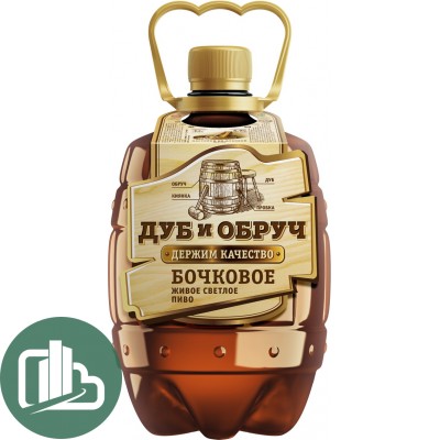 Пиво Ульяновское 1,5л Дуб и Обруч светлое 1/6