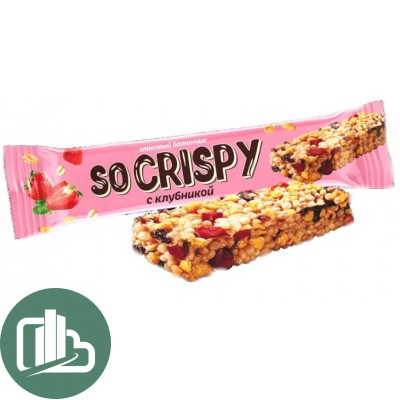 Злаковый батончик 40гр SOCRISPY Клубника 1/24