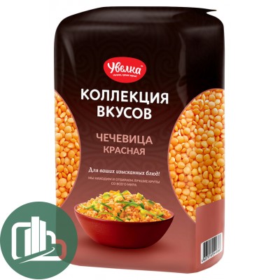 увелка чечевица красная 450гр 1/12
