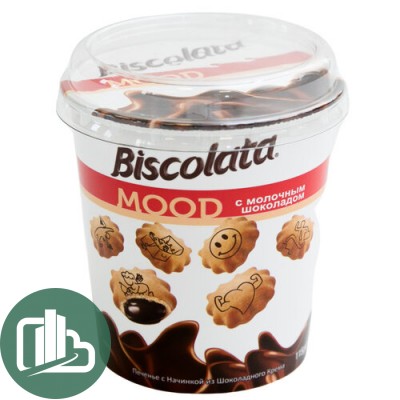 Печенье Biscolata Mood c шоколадной начинкой 115гр 1/24 (стакан)