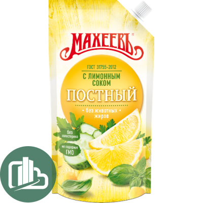Махеевъ Майонез с Лимонным соком 67% 190г. 1/40