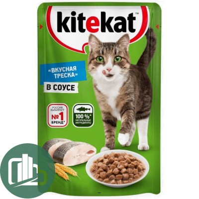 Китекат в соусе 85гр Вкусная Треска 1/28