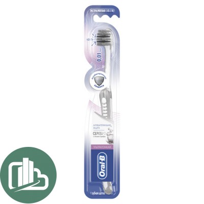 Зубная щётка Oral B ультратонкая серебро экстра мягкая