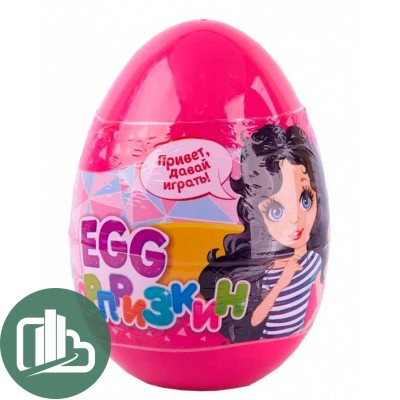 КАНДИ МАСТЕР Яйцо пластиковое 170гр EGG Сюрпризкин (синий и розовый) 1/24