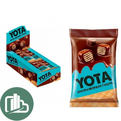 Яшкино Yota 40гр Вафля в молочной шоколадной глазури 1/16