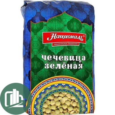 Националь чечевица зелёная 450гр 1/6