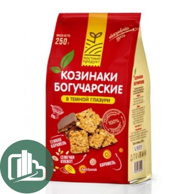 Козинаки Богучарские в тёмной глазури подсолнечные классические 250гр 1/6