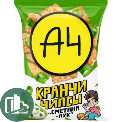 ВЛАД А4 Кранчи Чипсы вкус Сметана и лук 80гр 1/24
