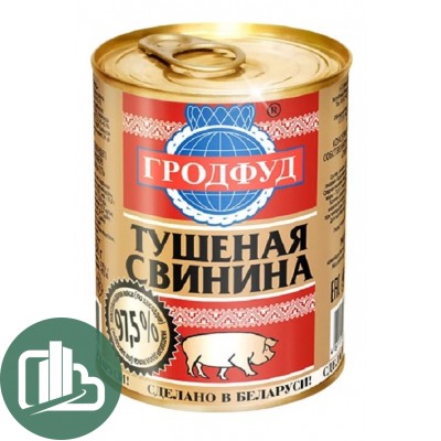 Тушеная Гродфуд Свинина 338гр ж/б 1/10