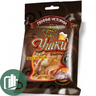 Свиные уши с чесноком 100гр 1/25 Пивные Радости