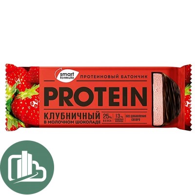 Яшкино батончик протеиновый Sm For Клубника в молочном шоколаде 40гр 1/15