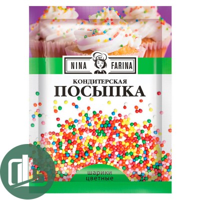 ГАЛЕРЕЯ ВКУСОВ NINA FARINA Посыпки кондитерские шарики разноцветные микс 15гр 1/50 РРС103
