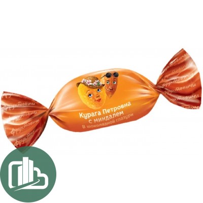 Яшкино Конфеты Курага Петровна с миндалем в тёмном шок. 500гр 1/10