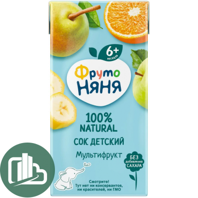Сок ФрутоНяня 0,2л мультифрукт 1/18