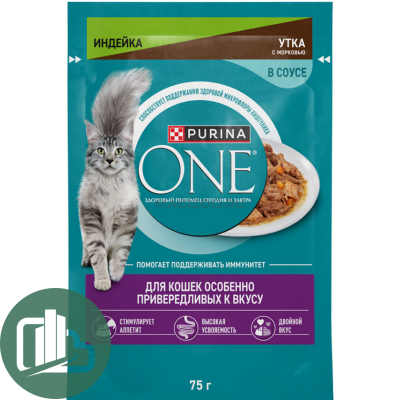 Корм для кошек ONE 75гр Индейка 1/26