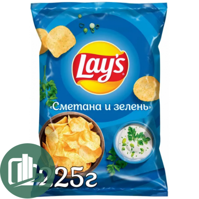 Лейс 225гр Сметана/зелень 1/14