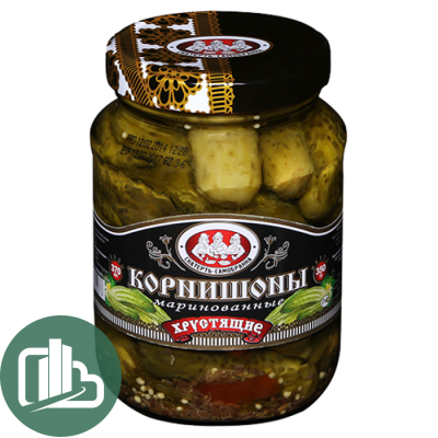 Скатерть-самобранка Огурчики корнишоны хрустящие (3-6см) ст.б 370мл. 1/12