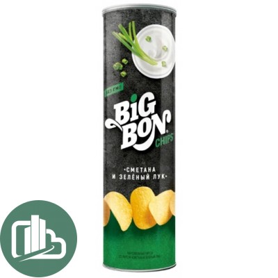 Чипсы BIGBON 130гр 1/12 Сметана Зеленый Лук