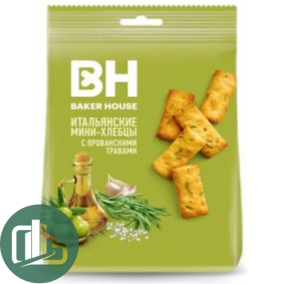 Хлебцы Baker House МИНИ с прованскими травами, оливковым маслом и морской солью 110гр 1/12