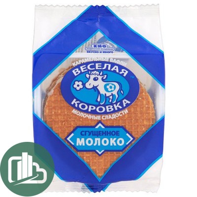 Вафли Сгущенное молоко "Весёлая телочка" 150гр 1/24 (Дымка)