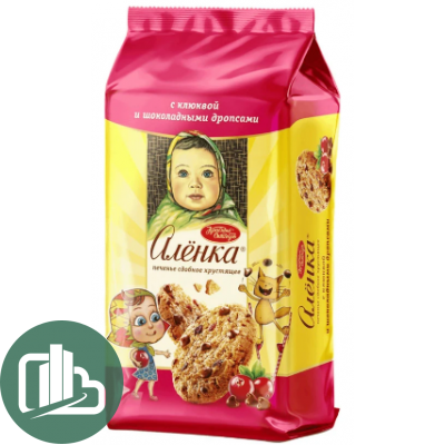 Печенье Аленка 140гр 1/12 Клюквой и шоколадными дропсами