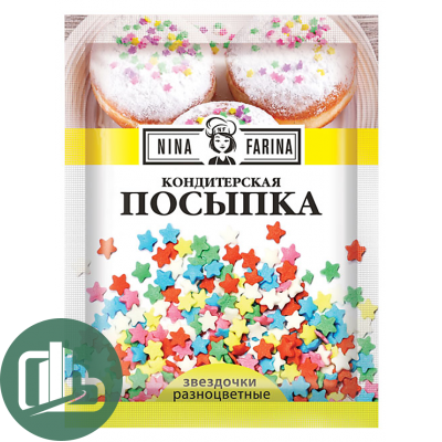 ГАЛЕРЕЯ ВКУСОВ NINA FARINA Посыпки конд. звёздочки разноцветные мини 15гр 1/50 PPC100