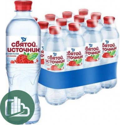 Святой источник 0,5л Клубника б/г 1/12