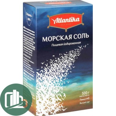 Соль Морская Мелкая 500гр Картон 1/9 (Атлантика)