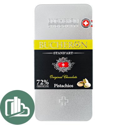 BUCHERON 100гр МЕТАЛЛ Горький Шоколад с фисташками 72%
