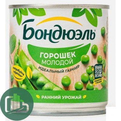 Бондюэль Зелёный Горошек Молодой 200гр 1/12