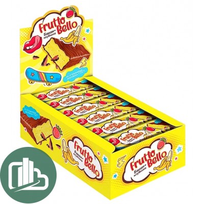 Яшкино батончик суфле Клубника-банан в тёмной шок 35гр Frutto Bello 1/18 (6)