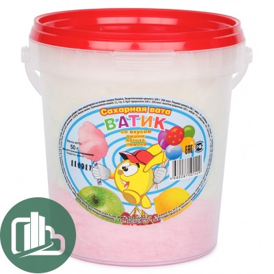 Сахарная Вата Ватик 50гр 1/6 Клубника Апельсин