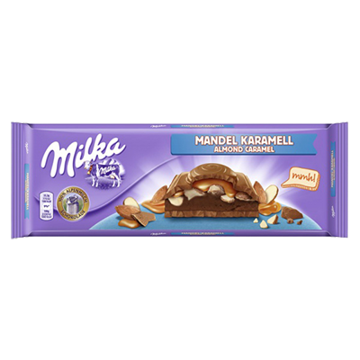 Милка 300гр Almond Caramel 1/12 (миндально-карамельный)