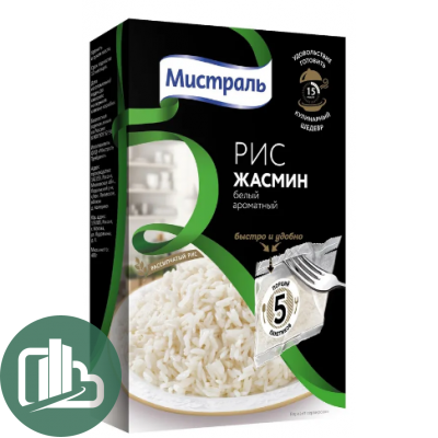 Мистраль Рис Жасмин Белый 400гр 1/6