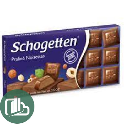 Шогеттен шок. плитка Пралине Ноисеттс Нуга 100гр 1/15