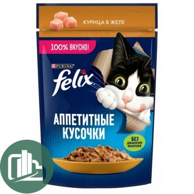 FELIX 75г  Аппетитные кусочки в желе 1/26 Курица