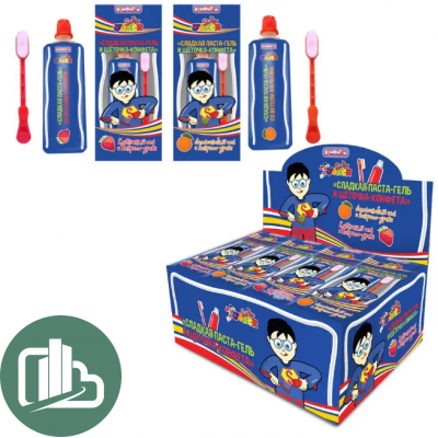 Конфитой SUPER JOKER сладкая зубная паста и щеточка 13гр  1/30 (20)