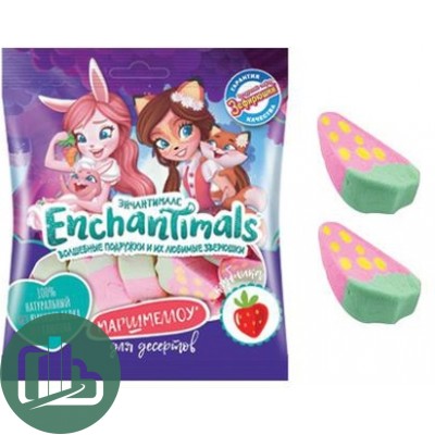 Зефирюшки ENCHANTIMALS воздушный зефир со вкусом клубники 80гр 1/20 ZF-4-11