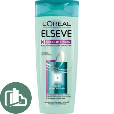 Шампунь Loreal 3 Ценные Глины 400мл